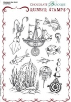 Steampunk Sea World Rubber stamp sheet - A5
